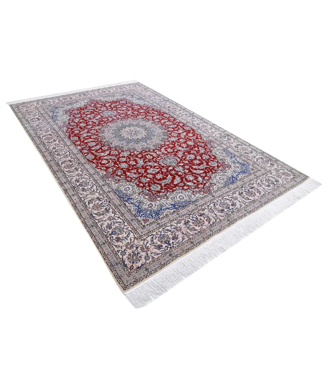 Persian Nain Rug 6' 8" x 10' 0" Hand-Knotted | No. AT17841