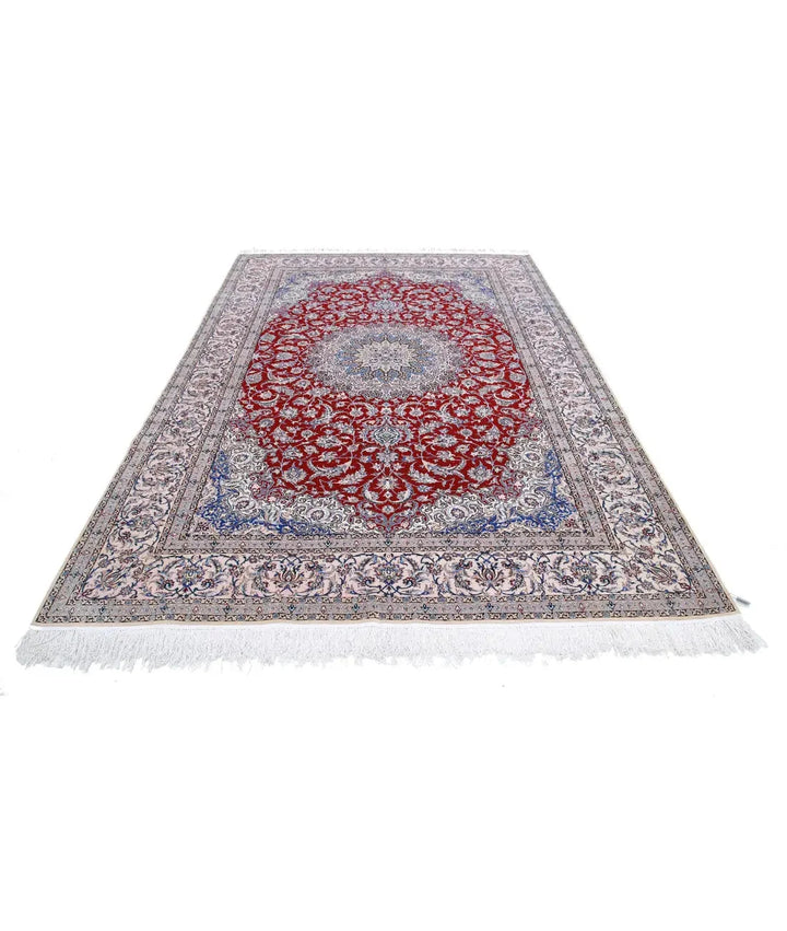 Persian Nain Rug 6' 8" x 10' 0" Hand-Knotted | No. AT17841