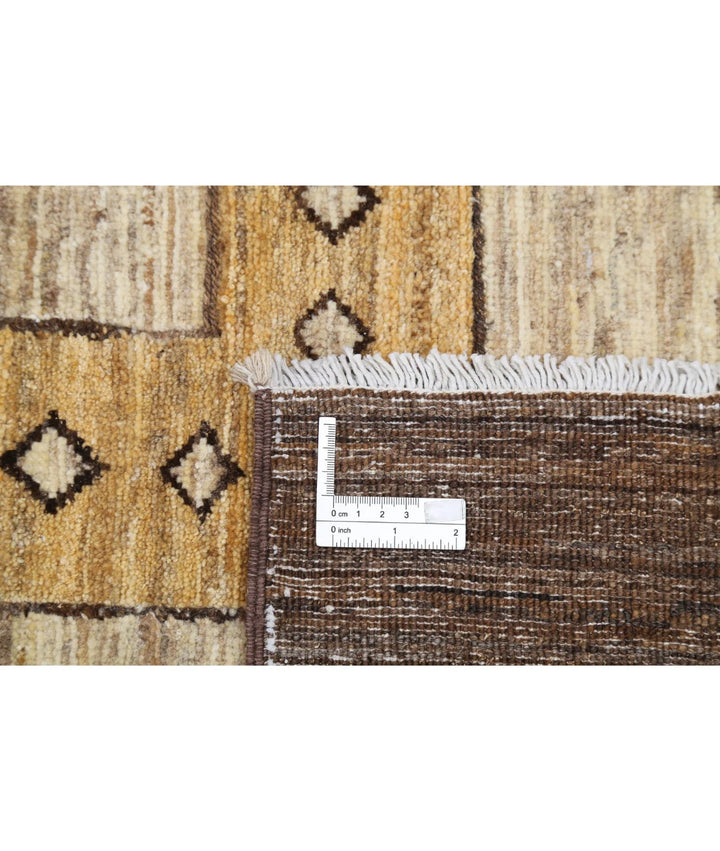 Multicolor Afghan Oriental Rug 6' 4" x 7' 11" Hand-Knotted detail