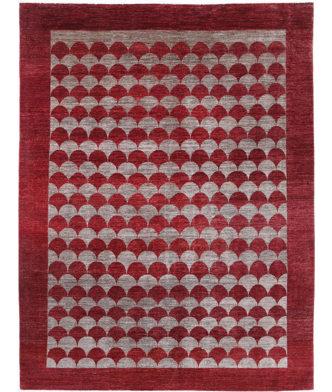 Afghan Modcar Rug 7' 0" x 9' 2" Hand-Knotted | No. AT18002