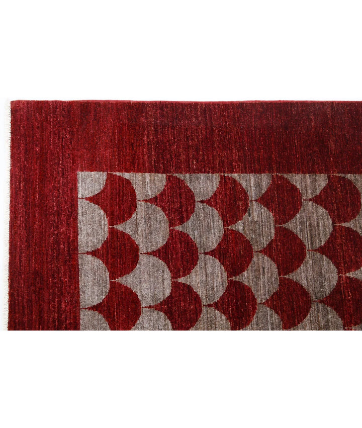 Afghan Modcar Rug 7' 0" x 9' 2" Hand-Knotted | No. AT18002