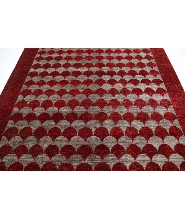 Afghan Modcar Rug 7' 0" x 9' 2" Hand-Knotted | No. AT18002