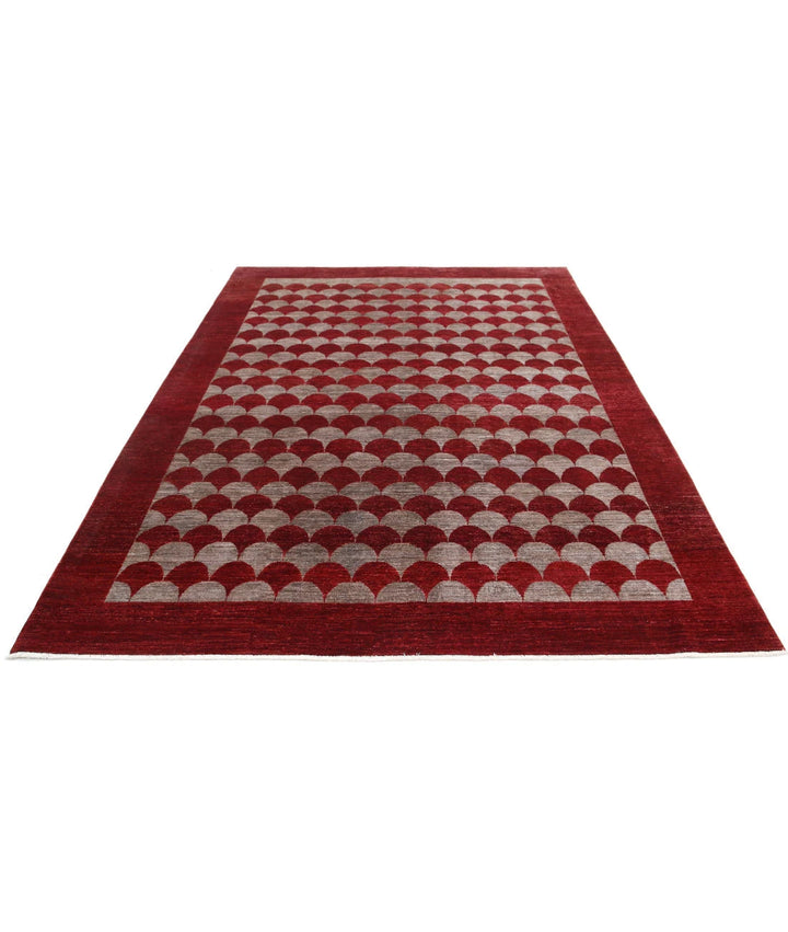 Afghan Modcar Rug 7' 0" x 9' 2" Hand-Knotted | No. AT18002