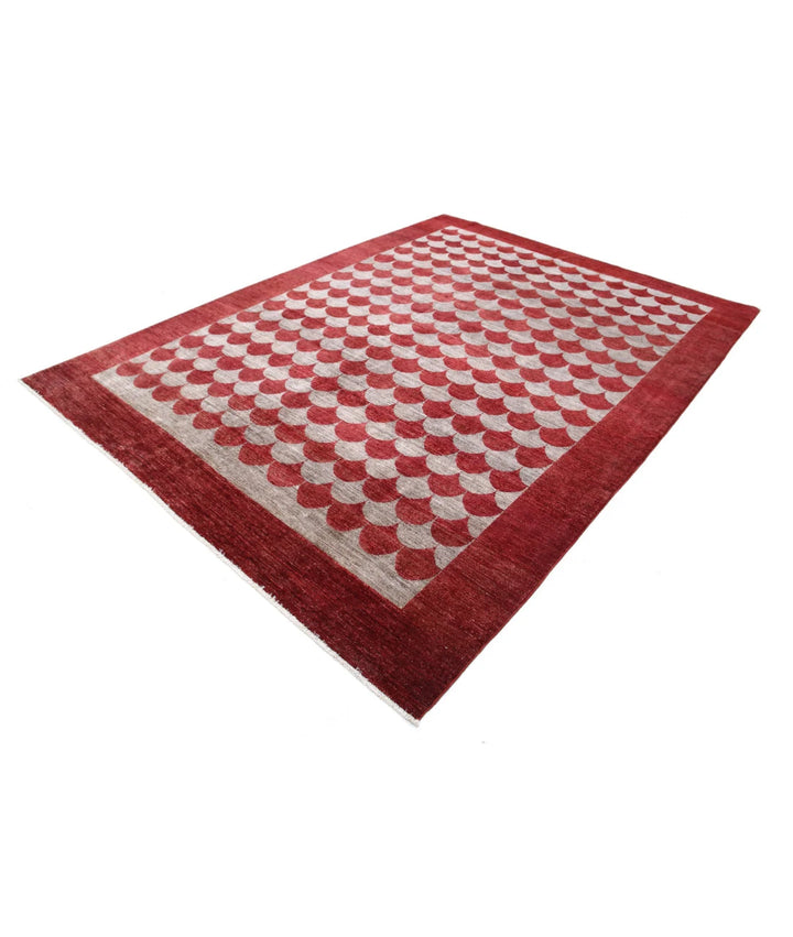Afghan Modcar Rug 7' 0" x 9' 2" Hand-Knotted | No. AT18002