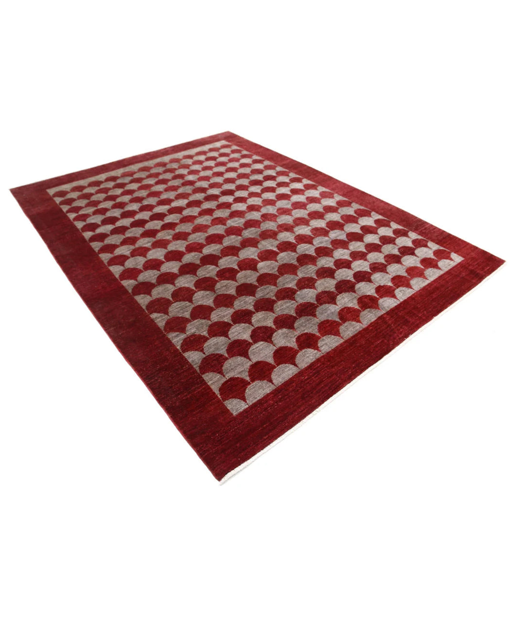 Afghan Modcar Rug 7' 0" x 9' 2" Hand-Knotted | No. AT18002