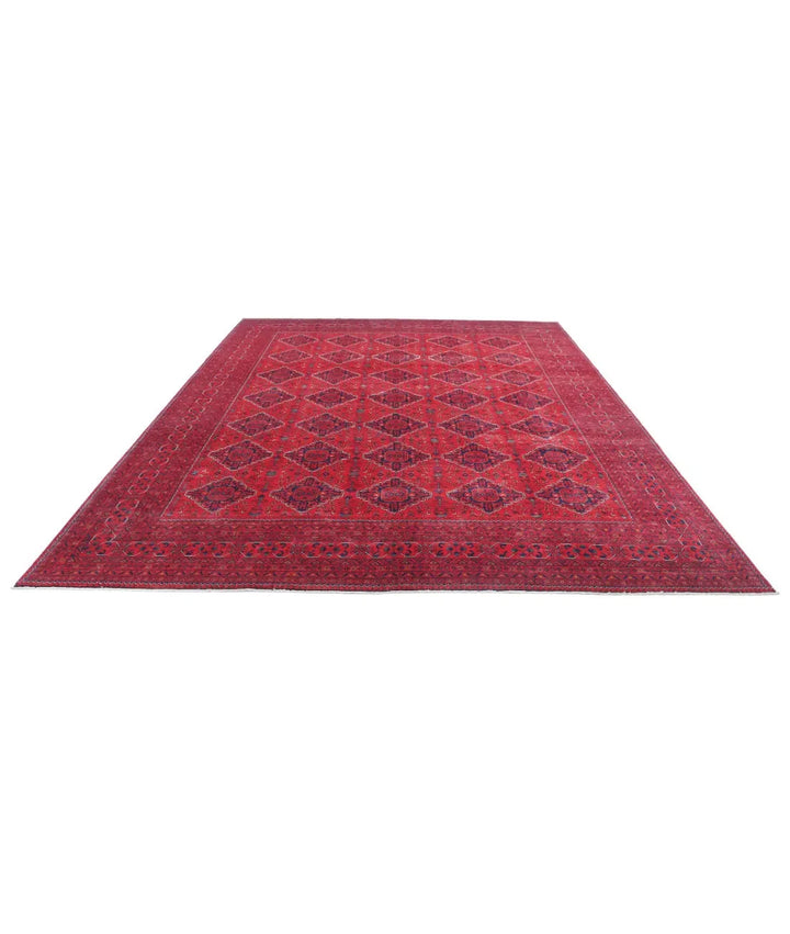 Red Afghan Khamyab Rug 9' 8" x 12' 4" Hand-Knotted | No. AT18016