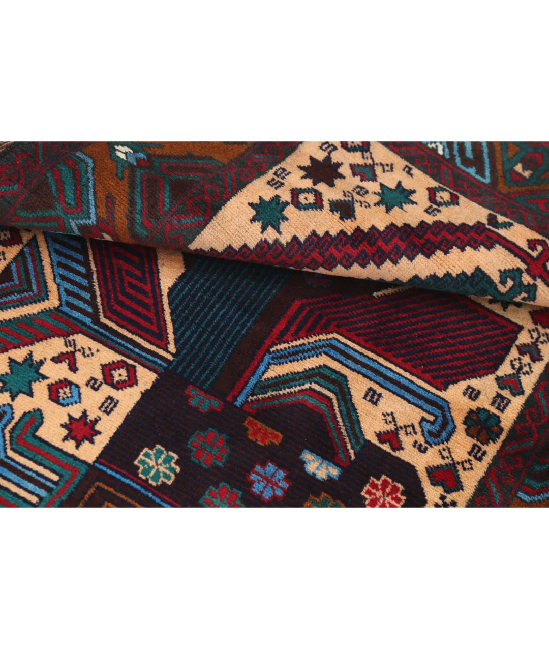 Red Afghan Tribal Rug 2' 11" x 4' 10" Hand-Knotted | No. AT18050