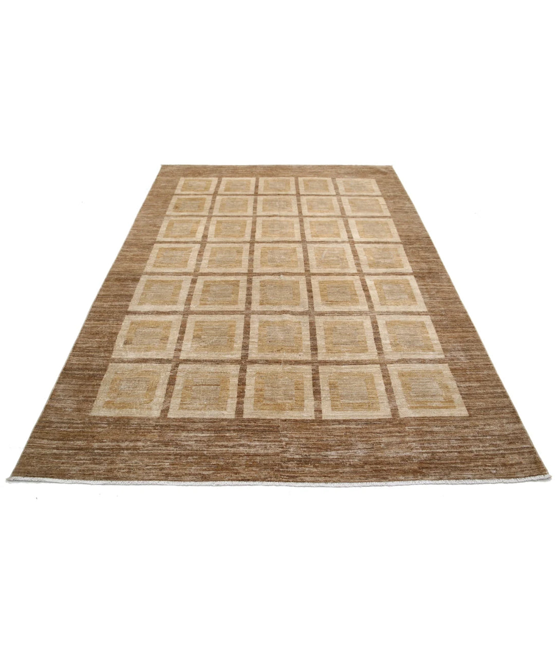 Afghan Modcar Rug 5' 10" x 8' 7" Hand-Knotted | No. AT18131