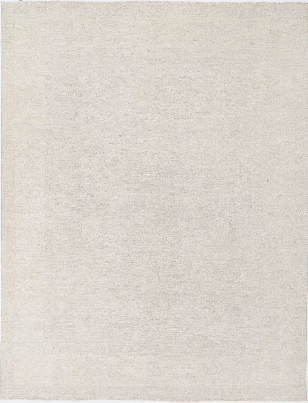 Ivory Afghan Oushak Rug 8' 11" x 11' 6" Hand-Knotted | No. AT18339