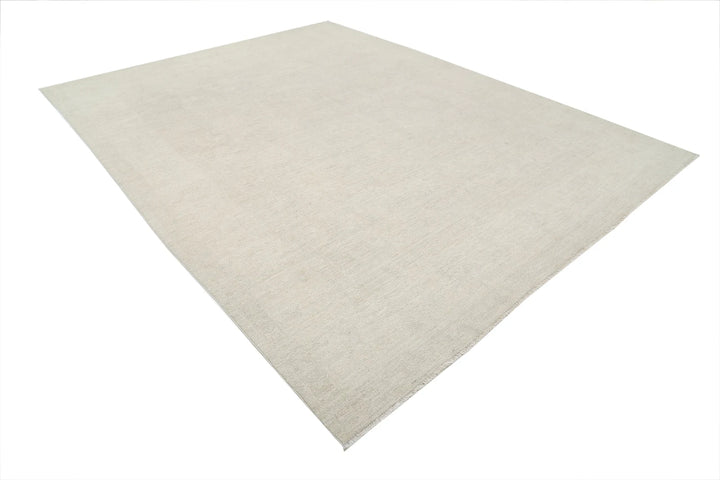 Ivory Afghan Oushak Rug 8' 11" x 11' 6" Hand-Knotted | No. AT18339