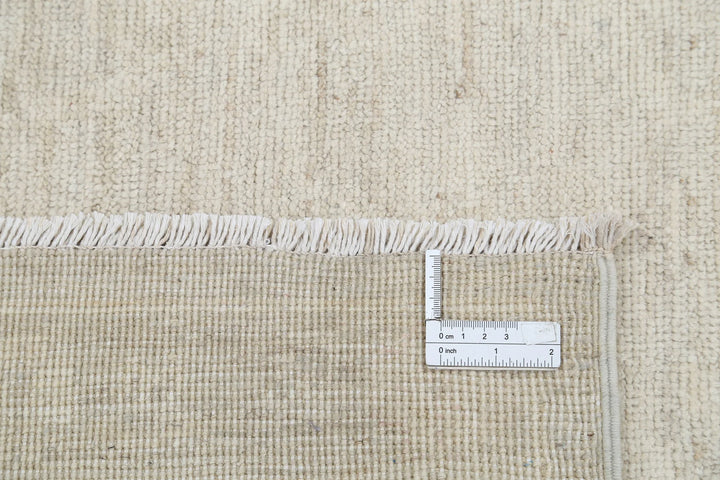Ivory Afghan Oushak Rug 8' 11" x 11' 6" Hand-Knotted | No. AT18339
