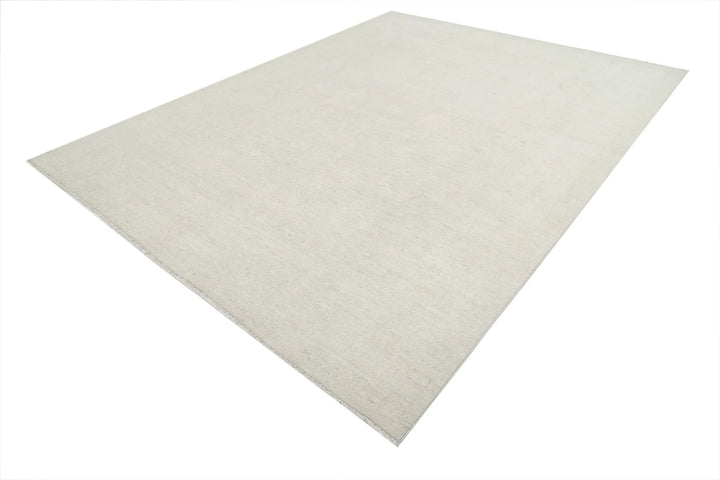 Ivory Afghan Oushak Rug 8' 11" x 11' 6" Hand-Knotted | No. AT18339