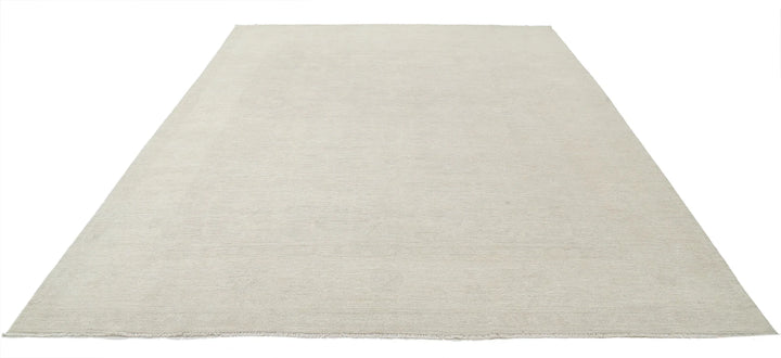 Ivory Afghan Oushak Rug 8' 11" x 11' 6" Hand-Knotted | No. AT18339