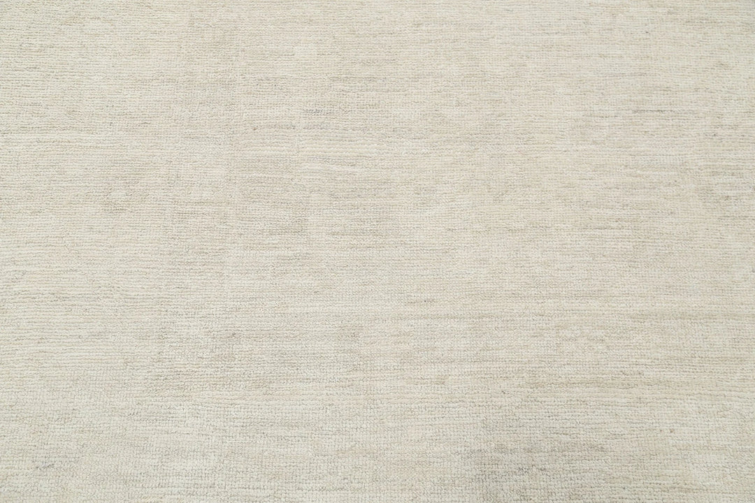 Ivory Afghan Oushak Rug 8' 11" x 11' 6" Hand-Knotted | No. AT18339
