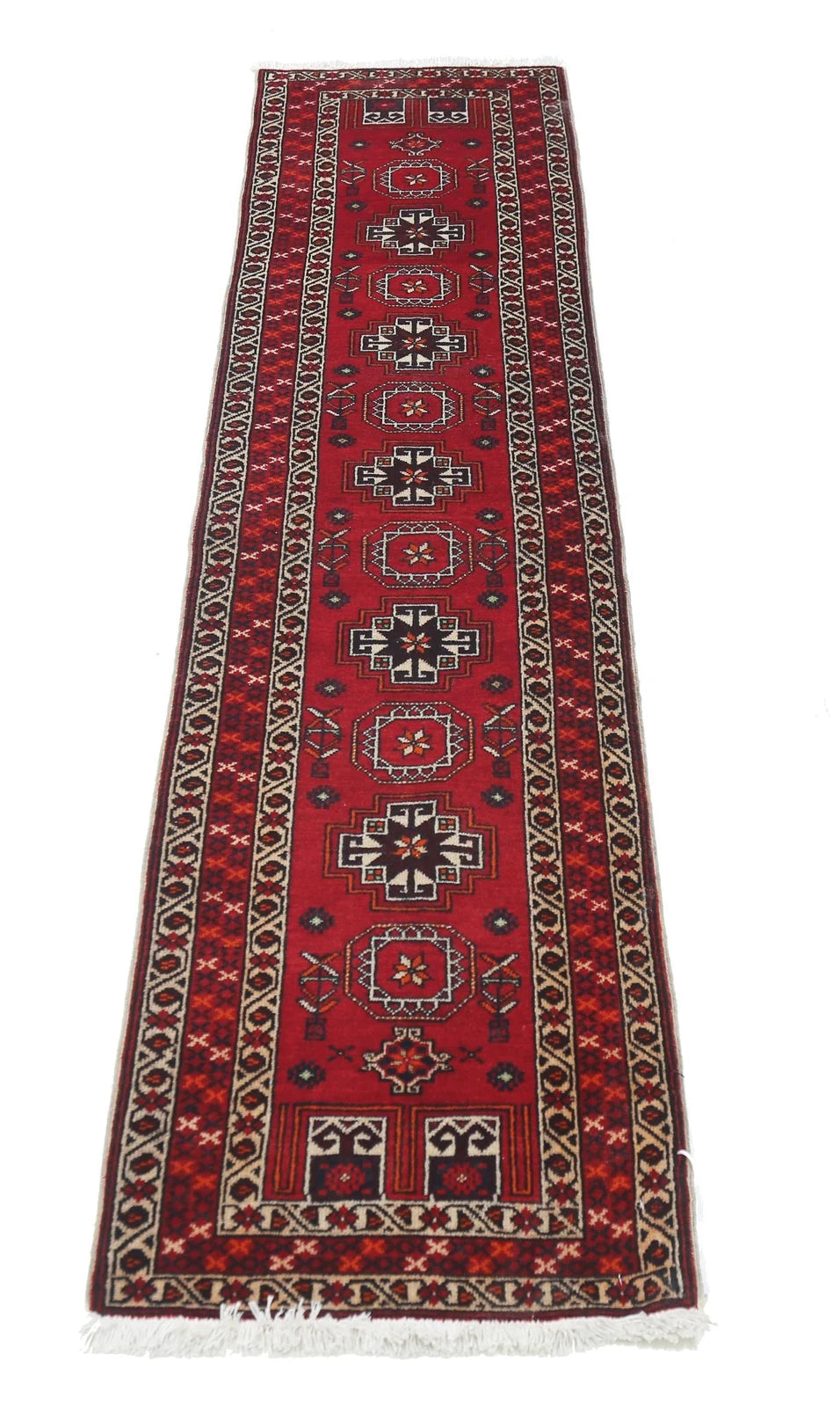 Persian Shiraz Runner 1' 1" x 6' 9" Hand-Knotted | No. AT18396