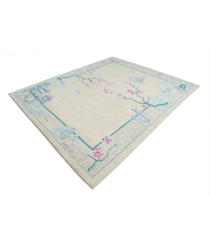 Brown Afghan Oriental Rug 8' 1" x 9' 7" Hand-Knotted | No. AT18445