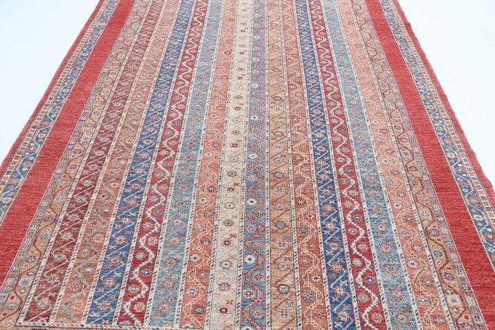 Red Afghan Oriental Rug 6' 8" x 9' 7" Hand-Knotted | No. AT18504