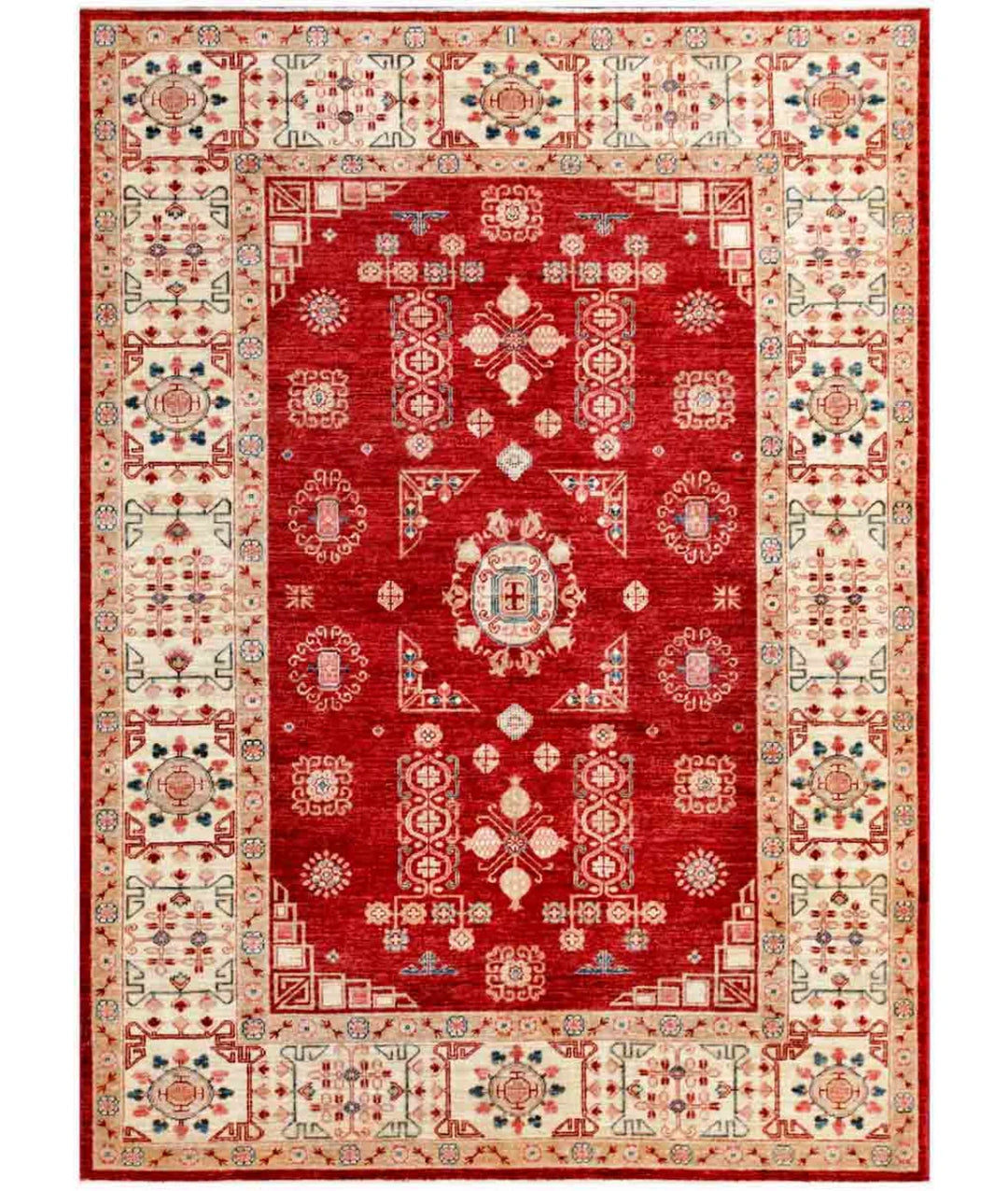 Afghan Ziegler Rug 5' 7" x 7' 8" Hand-Knotted | No. AT18581
