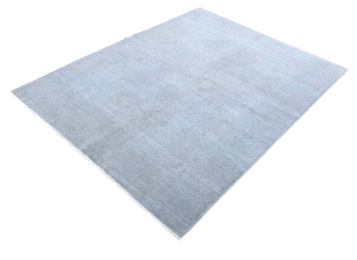 Grey Afghan Overdye Rug 4' 11" x 6' 3" Hand-Knotted | No. AT18589