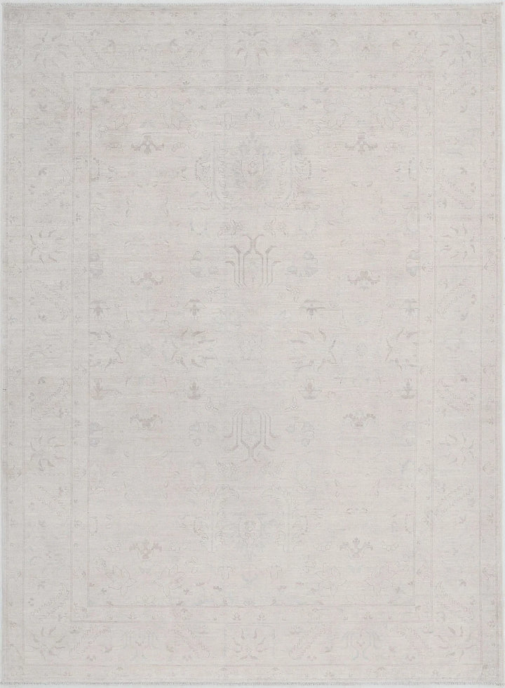 Ivory Afghan Serenity Rug 6' 1" x 8' 4" Hand-Knotted | No. AT18645