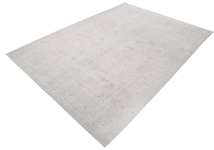 Ivory Afghan Serenity Rug 6' 1" x 8' 4" Hand-Knotted | No. AT18645