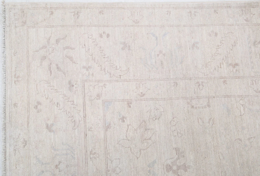 Ivory Afghan Serenity Rug 6' 1" x 8' 4" Hand-Knotted | No. AT18645