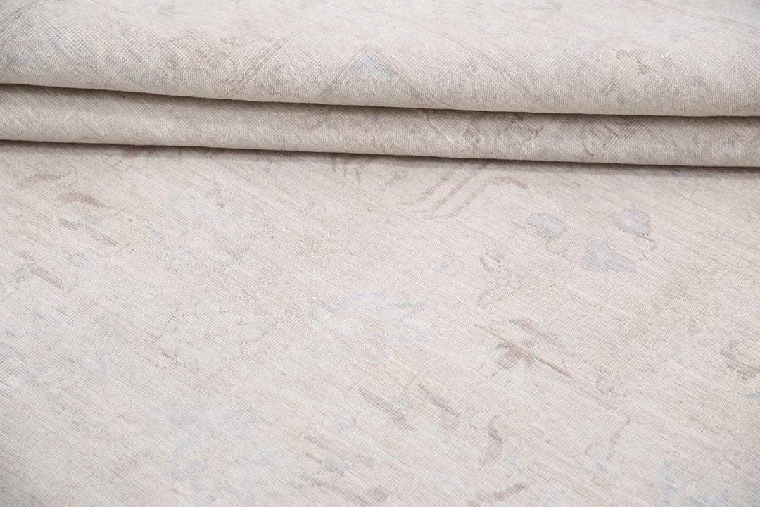 Ivory Afghan Serenity Rug 6' 1" x 8' 4" Hand-Knotted | No. AT18645