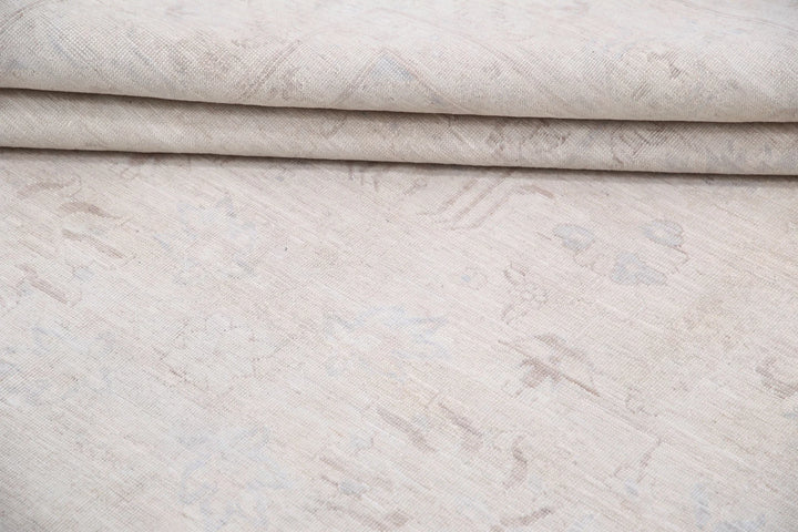Ivory Afghan Serenity Rug 6' 1" x 8' 4" Hand-Knotted | No. AT18645