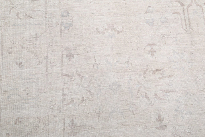 Ivory Afghan Serenity Rug 6' 1" x 8' 4" Hand-Knotted | No. AT18645