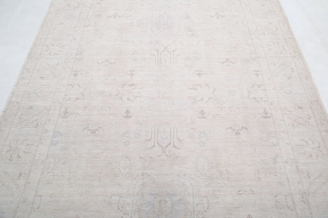 Ivory Afghan Serenity Rug 6' 1" x 8' 4" Hand-Knotted | No. AT18645