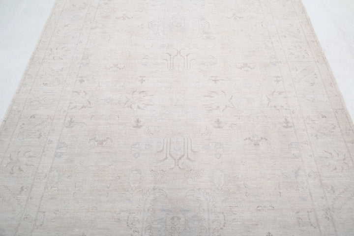 Ivory Afghan Serenity Rug 6' 1" x 8' 4" Hand-Knotted | No. AT18645