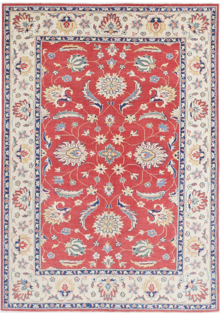 Afghan Ziegler Rug 6' 4" x 9' 4" Hand-Knotted | No. AT18715