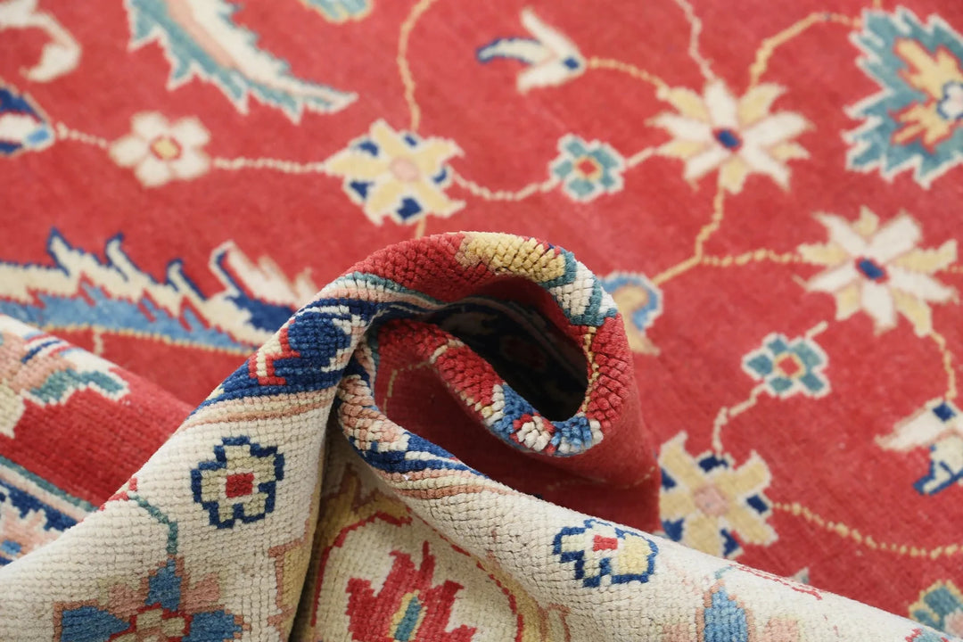 Afghan Ziegler Rug 6' 4" x 9' 4" Hand-Knotted | No. AT18715
