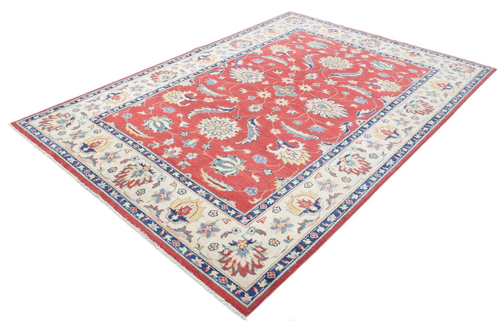 Afghan Ziegler Rug 6' 4" x 9' 4" Hand-Knotted | No. AT18715
