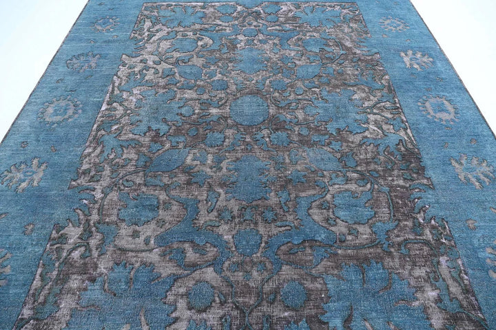 Blue Afghan Oriental Rug 8' 9" x 11' 7" Hand-Knotted | No. AT18898