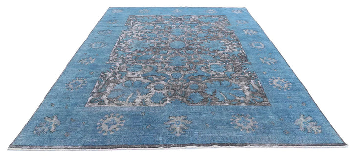 Blue Afghan Oriental Rug 8' 9" x 11' 7" Hand-Knotted | No. AT18898
