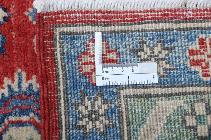 Afghan Kazak Rug 11' 8" x 11' 6" Hand-Knotted | No. AT18957