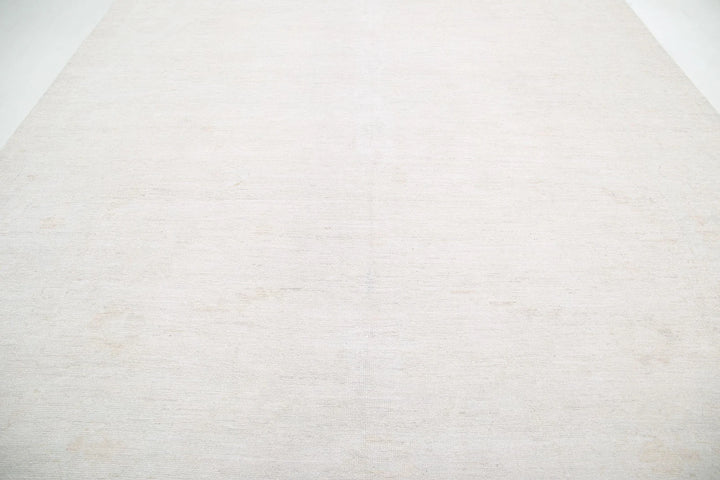 Ivory Afghan Oushak Rug 10' 2" x 12' 11" Hand-Knotted | No. AT19026