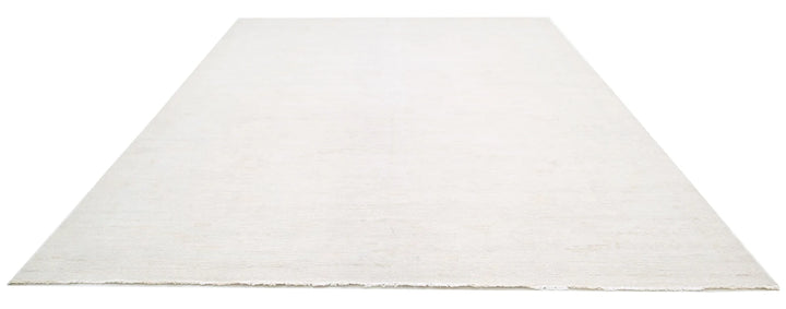 Ivory Afghan Oushak Rug 10' 2" x 12' 11" Hand-Knotted | No. AT19026