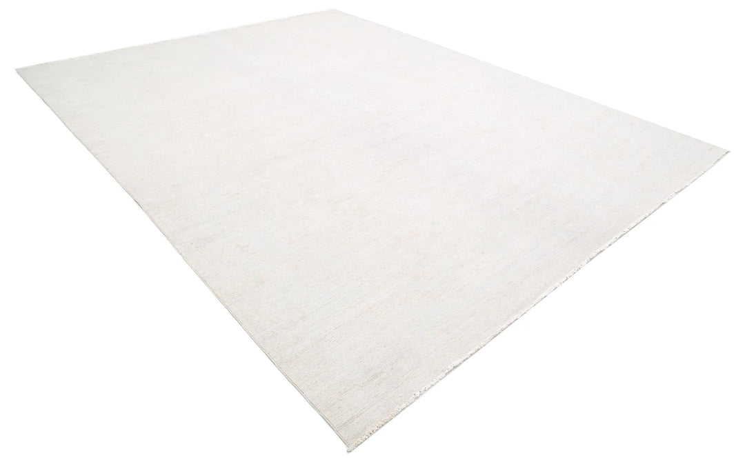 Ivory Afghan Oushak Rug 10' 2" x 12' 11" Hand-Knotted | No. AT19026