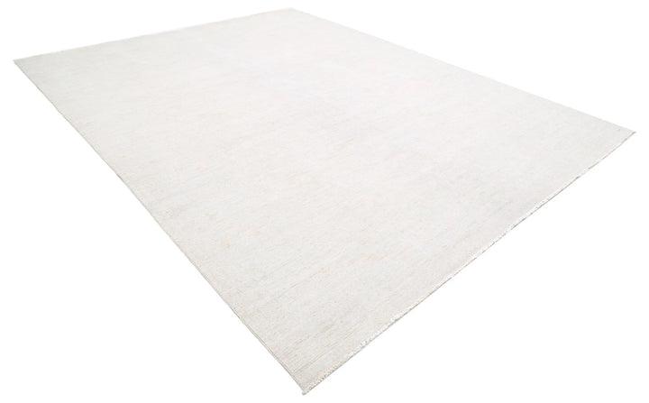 Ivory Afghan Oushak Rug 10' 2" x 12' 11" Hand-Knotted | No. AT19026