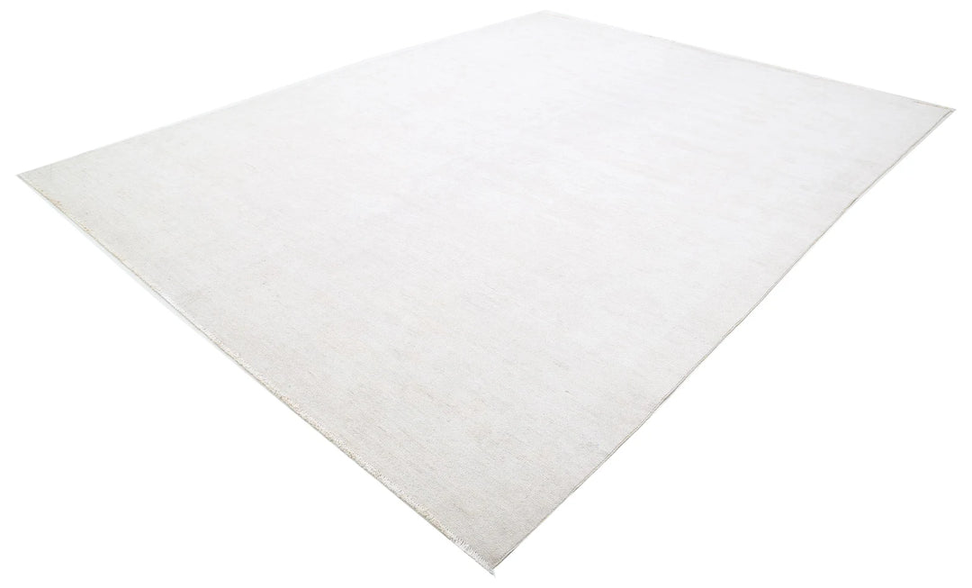 Ivory Afghan Oushak Rug 10' 2" x 12' 11" Hand-Knotted | No. AT19026
