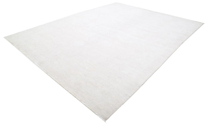 Ivory Afghan Oushak Rug 10' 2" x 12' 11" Hand-Knotted | No. AT19026