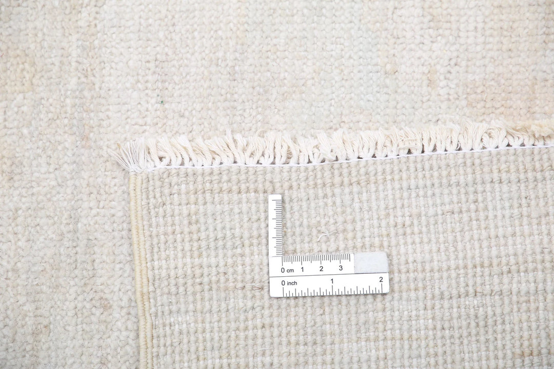 Ivory Afghan Oushak Rug 10' 2" x 12' 11" Hand-Knotted | No. AT19026