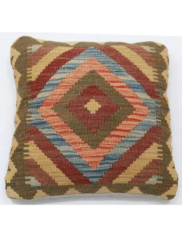 Afghan Tribal Pillow 1' 5" x 1' 5" Hand-Woven | No. AT19065