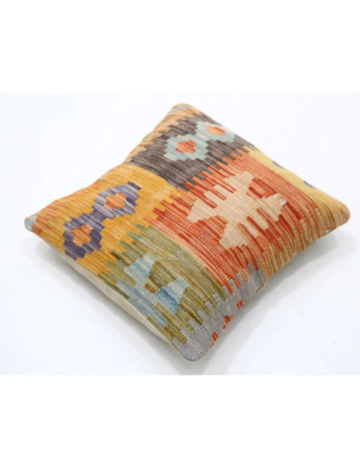 Afghan Tribal Pillow 1' 5" x 1' 5" Hand-Woven | No. AT19075