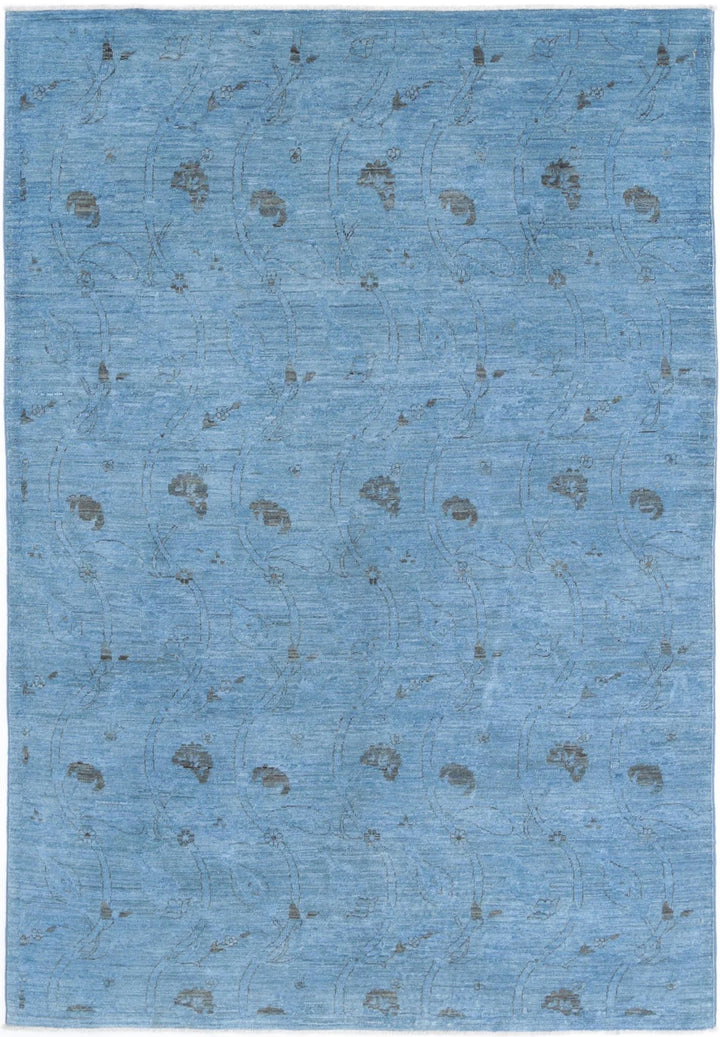 Afghan Overdye Rug 5' 0" x 7' 3" Hand-Knotted | No. AT19268