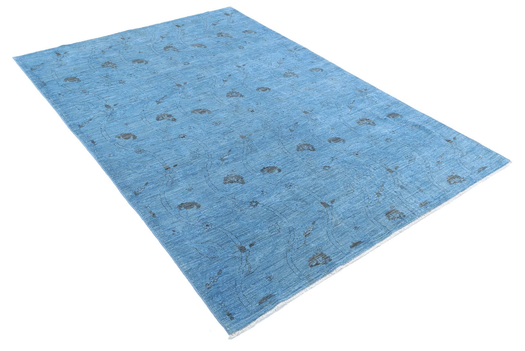 Afghan Overdye Rug 5' 0" x 7' 3" Hand-Knotted | No. AT19268