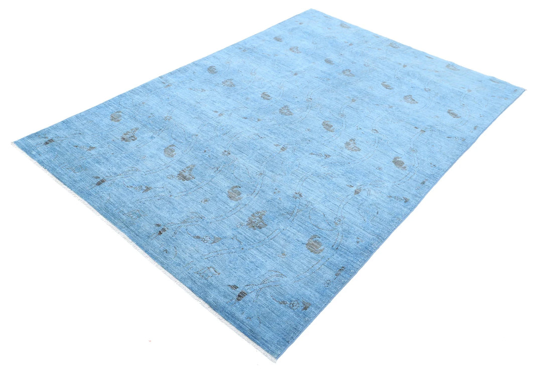 Afghan Overdye Rug 5' 0" x 7' 3" Hand-Knotted | No. AT19268