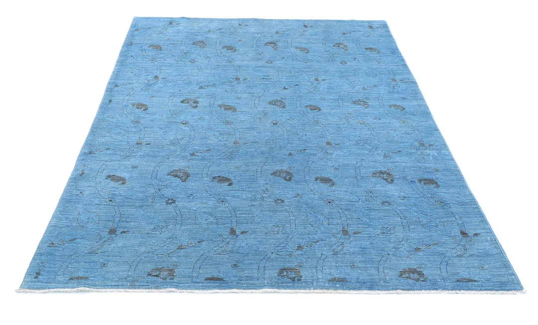 Afghan Overdye Rug 5' 0" x 7' 3" Hand-Knotted | No. AT19268